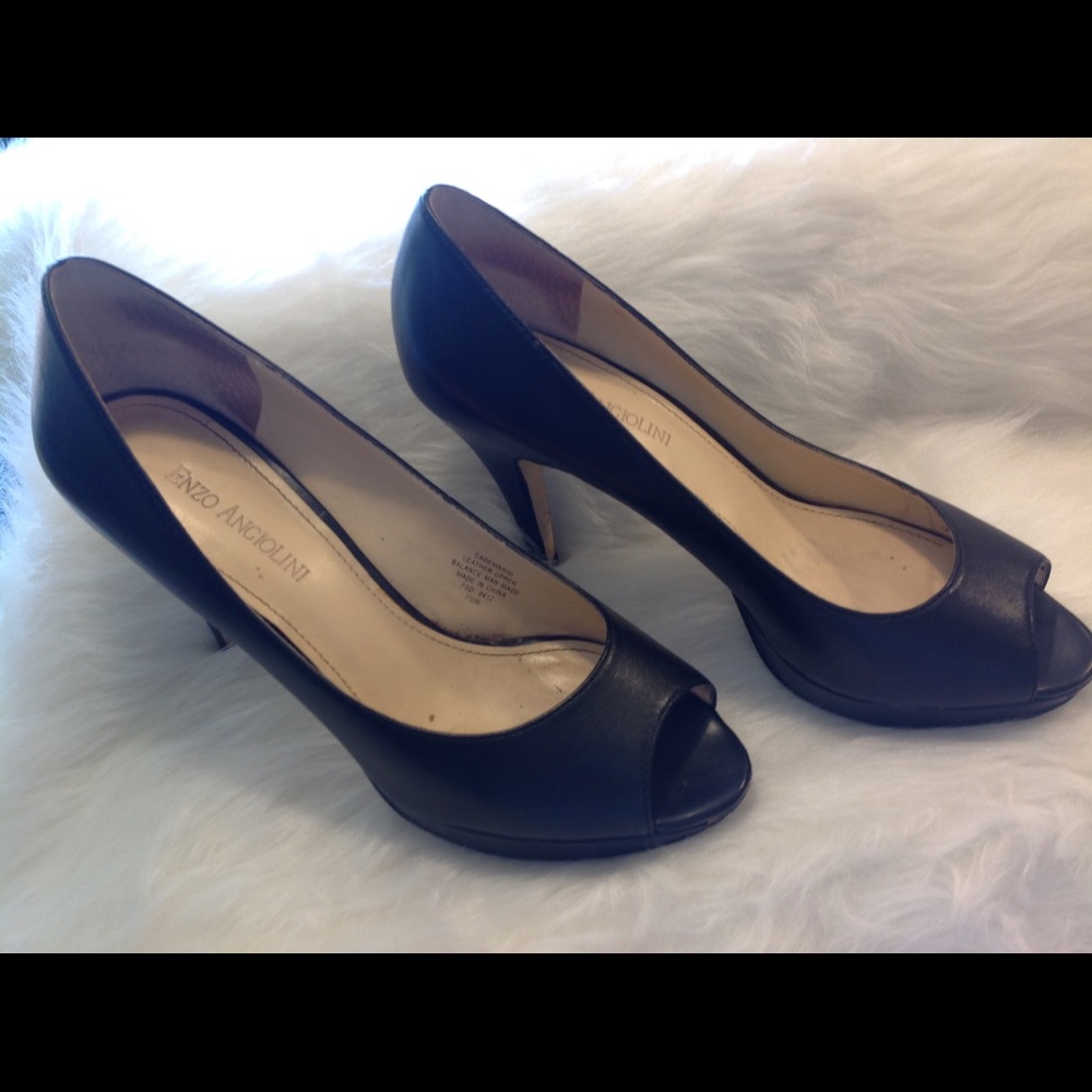 BlackPeep Toe Heels